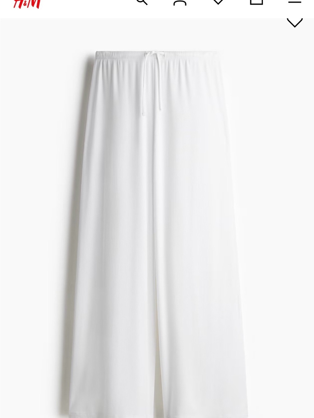 H&M White Wide-Leg Drawstring Pants NWT XL